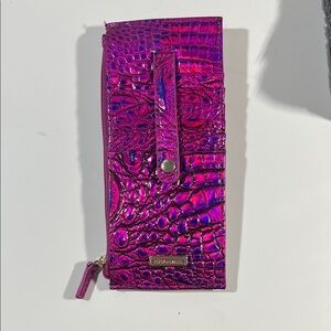Brahmin Fuchsia Croc-Embossed Wallet